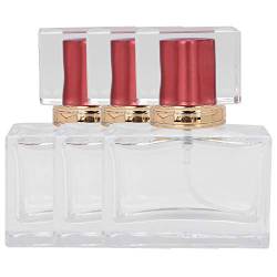 3 Stück Nachfüllbare Parfümflaschen aus Glas, Leerer Kosmetik-Parfüm-Zerstäuber-Spender, 30 Ml(Rot) von EVTSCAN