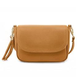 EVVE Crossbody Bags for Women - Flap Saddle Purse Style, senffarben von EVVE