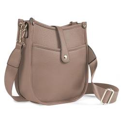 EVVE Kleine Crossbody-Taschen für Damen, trendige Hobo-Handtasche mit verstellbaren Gurtbändern, Taupe, Einheitsgröße von EVVE