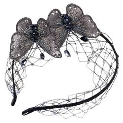 Schmetterlingsbesticktes Stirnband, Damen-Stirnbänder, Spitzen-Stirnbänder, Hochzeitsdekorationen für Zeremonien, Damen-Stirnband, Haargummis für Frauen, Stirnband für Frauen, Sch von EVXOIJMS