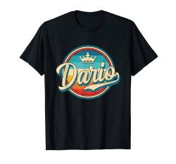 Dario Retro Personalisierter Name Vintage Vorname Dario T-Shirt von EWD First Name Apparel