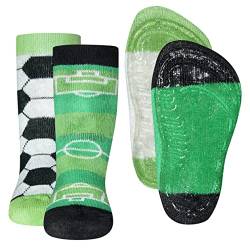 EWERS 2er-Pack Fussball Stoppersocken SoftStep, Socken mit Antirutschsohle für Jungen, Anti-Rutsch-Socken mit Gummisohle, 2 Paar rutschfeste Kindersocken für Jungs, Größe 19-20 von EWERS