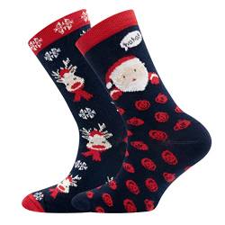 EWERS 2er-Pack Weihnachtssocken mit Motiv - Rentier Weihnachtsmann, 2 Paar Socken Weihnachten für Kinder Damen Herren, Baumwolle, MADE IN GERMANY, Größe 39-42 von EWERS