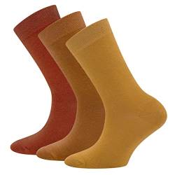 EWERS 3er-Pack Socken Uni, einfarbige Basic-Socken für Mädchen und Jungen, Baumwolle, MADE IN GERMANY, Mädchensocken Jungensocken Kindersocken Unisocken, Größe 35-38, Braun von EWERS