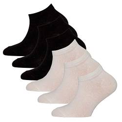 EWERS 6er-Pack Uni Sneaker, Basic Socken für Mädchen und Jungen, Baumwolle, MADE IN EUROPE, Mädchensocken Jungensocken Kindersocken, Größe 35-38, schwarz/weiß von EWERS