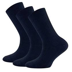 EWERS Retro-Chic Socken 3er-Pack Rippe für Kinder - Klassische Rippstruktur, trendige Farben und optimale Passform - Made in Germany - Blau, Größe 39-42 von EWERS