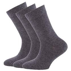 EWERS Socken für Jungen, Mädchen, Damen und Herren 3er Pack, Made in Europe, Baumwolle Uni Damensocken, Herrensocken von EWERS