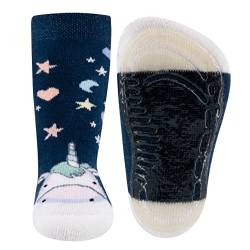 EWERS Stoppersocken Einhorn, Socken mit Antirutschsohle für Mädchen, Anti-Rutsch-Socken mit Gummisohle, MADE IN GERMANY, 1 Paar rutschfeste Kindersocken, Blau, Größe 21-22 von EWERS