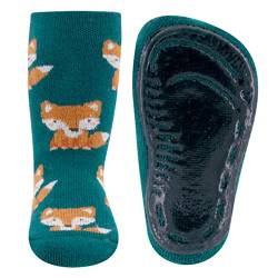 EWERS Stoppersocken Fuchs, Socken mit Antirutschsohle für Jungen, Anti-Rutsch-Socken mit Gummisohle, MADE IN GERMANY, 1 Paar rutschfeste Kindersocken für Jungs, Größe 29-30, Grün von EWERS