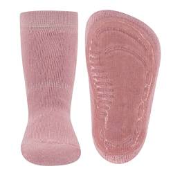 EWERS Stoppersocken SoftStep Uni, Socken mit Anti-Rutsch-Sohle für Jungen und Mädchen, 1 Paar rutschfeste Kindersocken mit Gummisohle, Hell Wildrose (Rosa), Größe 23-24 von EWERS