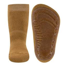 EWERS Stoppersocken SoftStep Uni, Socken mit Anti-Rutsch-Sohle für Jungen und Mädchen, 1 Paar rutschfeste Kindersocken mit Gummisohle, Kurkuma (Gelb-Orange), Größe 35-38 von EWERS