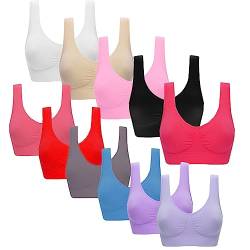 EWFAS Bustier Damen BH ohne Buegel Wohlfühl Bustiers Top Bügelloser Soft Bra Schlaf Still Sport Bralette in vielen Farben Die ultimative Komfort-BH Freizeit hochwertige Unterwäsche von EWFAS