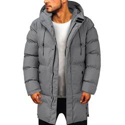 EWFAS Daunenmantel Herren Winter Lange Steppmantel mit Kapuze Warm Wintermantel Winterparka Herren Wintermantel Daunen Jacke Puffermantel Lang Gefüttert von EWFAS