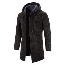 EWFAS Herren Mantel Winter Lang Warm Wollmantel Business Wintermantel Winterjacke Freizeit mit Kapuze Wintermantel Herren Kurzmantel Slim Fit Mantel mit Stehkragen Warm Mantel Business Freizeit von EWFAS