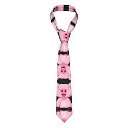 EWMAR Pink Pig Krawatte für Herren, 8,9 cm breit, modische Anzugbänder für Business, Geburtstag, Hochzeit, Bankett, Party, Schwarz , Einheitsgröße von EWMAR