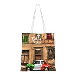 EWMAR Schöne Italien-Druck-Segeltuch-tragbare Einkaufstasche ist für Shopping, Arbeit, Schule und tägliche Reisen geeignet, Schönes Italien, Einheitsgröße von EWMAR