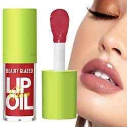 Lippenöl - Hydratisierender Lipgloss getönt,Transparenter pflegender Lippenglanz-Öl-Lippenbalsam Nicht klebriger, getönter Lippenbalsam mit Lippenöl für die Lippenpflege und trockene Lippen Ewoke von EWOKE