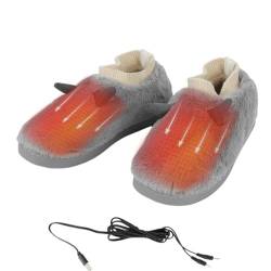 USB-Heizpantoffeln | Elektrischer Fußwärmer | Beheizter Fußwärmer, mikrowellengeeignete Hausschuhe, beheizte Stiefel für Zuhause, Linderung von Fußsteifheit, Weihnachtsgeschenk für Frauen Ewoke von EWOKE