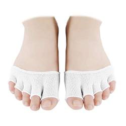 EXCEART 4 Paare Zehlinge Füßlinge Socken öffnen fünf halbe Zehensocken Unsichtbare Sportsocken Yoga Socken Vorfußsocken Frauen Rutschfeste Pilates Balletttanz Zehenschutz - Weiß von EXCEART