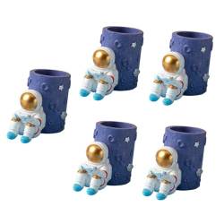 EXCEART 5st Stifthalter Astronautenfigur Schreibtischdeko Für Männer Aufbewahrungsbecher Für Make-up-Pinsel Schreibtischaccessoires Für Männer Mann Bleistift Ausstellungsstand Harz von EXCEART