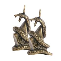 EXCEART 6 Stk Barrenschlange Kleine Bronzeware glücklicher Tieranhänger Reichtumszauber Schlüsselanhänger bastelzeug eine Halskette Halsketten einzigartiger anhänger für DIY Mini Bronze- von EXCEART