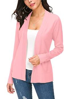 EXCHIC Damen Langarm Damen Casual Strickmantel Leicht Strickjacke (XL, Rosa) von EXCHIC