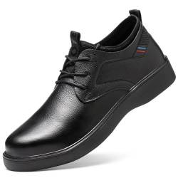 EXECAB Oxford-Schuhe mit Stahlkappe für Herren, Chef-Arbeitsschuhe aus Leder, rutschfest, unzerstörbar, leicht zu reinigen,Schwarz,41 von EXECAB