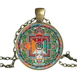 EXINOX Halskette Magdala, tibetisch, buddhistisch, für Damen, Glas von EXINOX