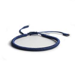 EXINOX Tibetanisches spirituelles Armband, für Damen und Herren, handgefertigt, traditioneller buddhistischer Knoten De 15 a 24 Cm marineblau von EXINOX