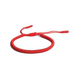 EXINOX Tibetanisches spirituelles Armband, für Damen und Herren, handgefertigt, traditioneller buddhistischer Knoten rot von EXINOX
