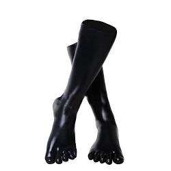 EXLATEX Unisex Knie Hoch Latex Zehen Socken Kalbsstr¨¹mpfe Kost¨¹me (Klein, schwarz) von EXLATEX