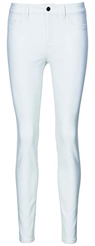 EXNER Damen Skinny 5 Pocket-Jeans, aus super-weichem Baumwoll-Stretch, Farbe weiß, Größe 42 von EXNER