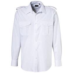 EXNER Piloten-Hemd, Langarm, mit Schulterklappe und Tunnel, Farbe weiß, Kragenweite 39/40 von EXNER