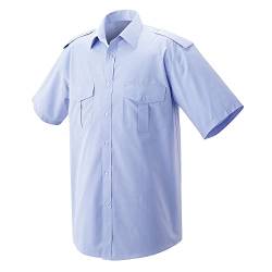 EXNER Piloten-Hemd, halbarm, mit Schulterklappe, Farbe Light Blue, Größe 51/52 von EXNER