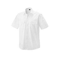 EXNER Piloten-Hemd, halbarm, mit Schulterklappe, Farbe Weiss, Größe 41/42 von EXNER