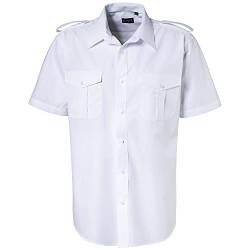 EXNER Piloten-Hemd, halbarm, mit Schulterklappe und Tunnel, Farbe weiß, Kragenweite 47/48 von EXNER