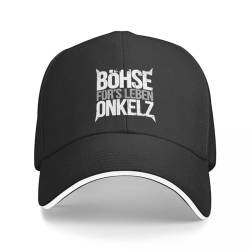 Baseballkappe aus neutraler Reiner Baumwolle für Atmungsaktivität Sonnenschutz Bohse Onkelz Rock Baseballkappen Mode Ge Music Sandwich Cap Unisex-Stil Atmungsaktive Papa-Mütze Aktivitäten Geschenk von EXOTUF