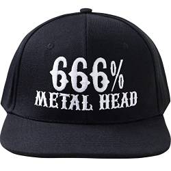 Cap Heavy Metal Kappe mit Stickerei 666% Metal Head | Unisex Kappe | Snapback mit Verschluss verstellbar | Outdoor Sport Freizeit Basecap | Baseball Kappe in Einheitsgröße von EXPRESS-STICKEREI