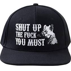 Cap Meister Yoda Spruch Shut up The Fuck You Must | Outdoor Snapback mit Verschluss verstellbare Unisex Kappe | Sport Basecap | Baseball Kappe Männer Frauen | Einheitsgröße von EXPRESS-STICKEREI