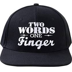 EXPRESS-STICKEREI Cap mit Spruch Two Words - one Finger | Outdoor Snapback mit Verschluss verstellbare Unisex Kappe | Sport Freizeit Basecap | Baseball Kappe Männer Frauen | Einheitsgröße von EXPRESS-STICKEREI