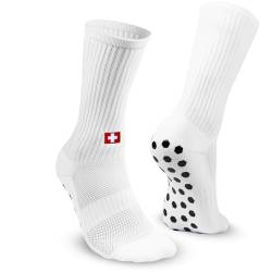 EXPRESS-STICKEREI Sportsocken Fußballsocken mit Landesflagge | Anti Rutsch Socken mit Schweiz Flagge | 1 Paar Grip Socken atmungsaktiv Fussball Socken bestickt | 39-45 von EXPRESS-STICKEREI