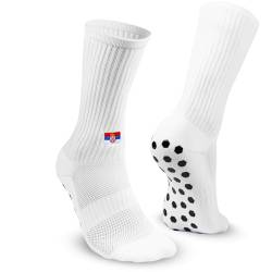 EXPRESS-STICKEREI Sportsocken Fußballsocken mit Landesflagge | Anti Rutsch Socken mit Serbien Flagge | 1 Paar Grip Socken atmungsaktiv Fussball Socken bestickt | 39-45 von EXPRESS-STICKEREI