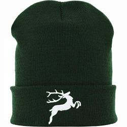 EXPRESS-STICKEREI Strickmütze Hirsch Wintermütze/Wollmütze Hirsch Geweih Jäger Förster Zubehör Männer Frauen Teenager Unisex Seemannsmütze Jagd Arbeitsmütze Streetwear Beanie OneSize von EXPRESS-STICKEREI