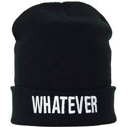 EXPRESS-STICKEREI Strickmütze Whatever Lustiger Streetwear Spruch Hipster Beanie Moderne Wintermütze Wollmütze Männer Frauen Seemannsmütze Rollmütze Arbeitsmütze Unisex Beanie Cap von EXPRESS-STICKEREI