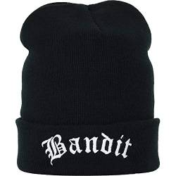 Heavy Metal Strickmütze Bandit Outdoor Wintermütze Beanie Cap Herren Beanie Bestickt | Biker Mütze Rollmütze Rocker Seemannsmütze/Haube OneSize warme Wollmütze mit Krempe von EXPRESS-STICKEREI