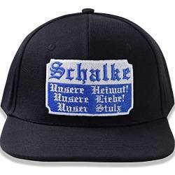 Schalke Kappe mit Stickerei | Fußball Kappe | Unisex Snapback mit Verschluss verstellbar | Outdoor Sport Freizeit Basecap | Baseball Kappe Männer Frauen | Einheitsgröße von EXPRESS-STICKEREI