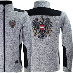 Strickfleecejacke Herren Österreich Adler GESTICKT österreichische Wanderjacke Austria Fahne Softshelljacke mit Stickerei Trachtenjacke – Strickjacke von EXPRESS-STICKEREI