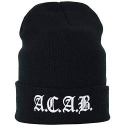 Strickmütze: Biker Rocker Motorrad Cap Heavy Metal Wintermütze Fußballfan Motorradfahrer-Wollmütze/Männer Frauen Haube/Seemanns-Mütze/Rollmütze Arbeitsmütze Teenager Beanie Cap von EXPRESS-STICKEREI