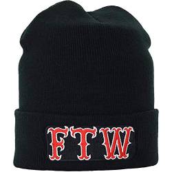 Strickmütze: FTW - F*** The World- 81 Crew Style Biker - Motorrad - Heavy Metal - Punks Warme Wintermütze/Wollmütze Männer Frauen Haube/Seemanns-Mütze/Rollmütze Long Beanie Cap von EXPRESS-STICKEREI