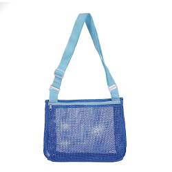 Mesh Strandtasche, Aufbewahrungstasche für Strandspielzeug, Faltbare Handtaschen Einkaufstasche Beach Tote Bag für Strand Familie Shopper Reise (H) von EXQUILEG